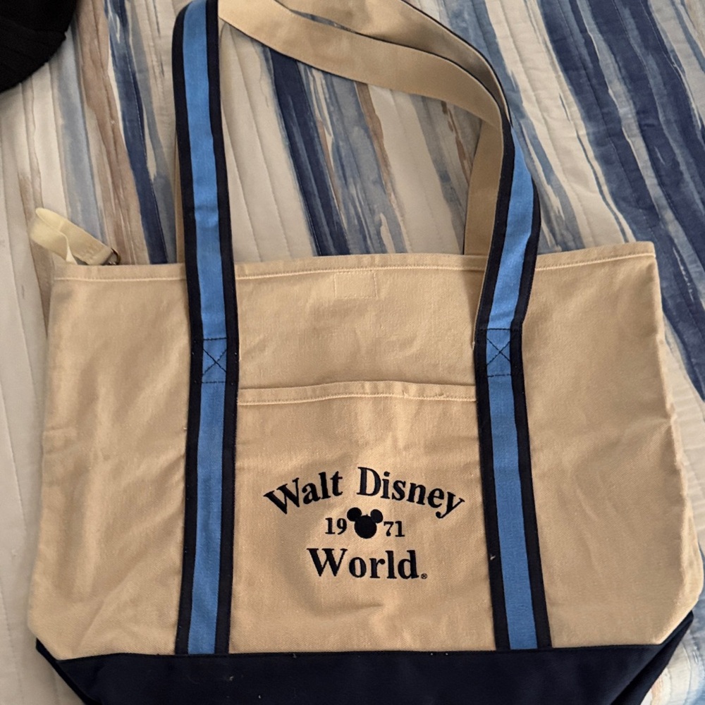 Disney Tan and Blue Canvas Tote